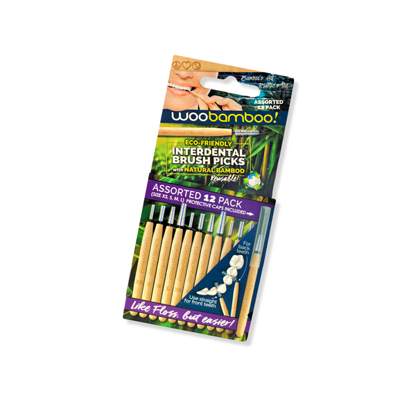 Woobamboo Interdental Brush Picks - Assorted (12 pk)