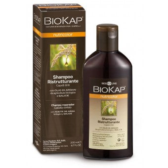 BioKap Restructuring Shampoo bottle next to the BioKap box